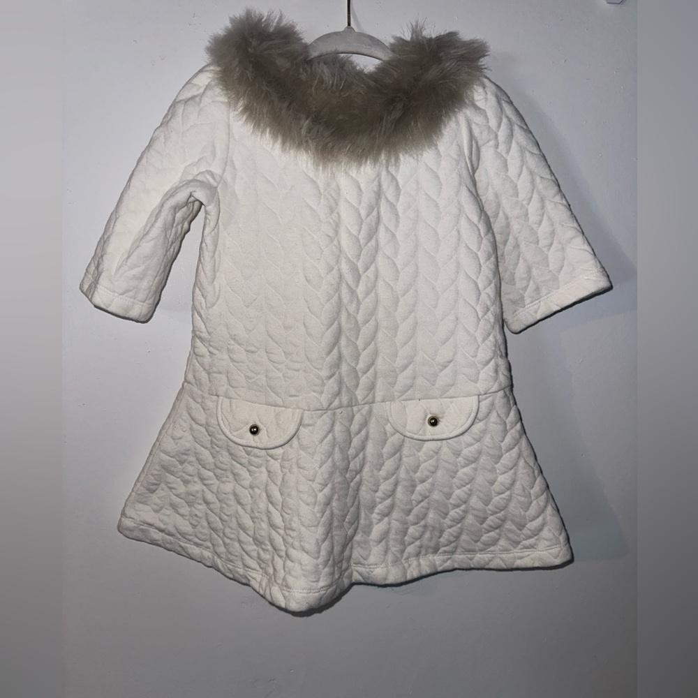Janie and Jack sweater with fur collar